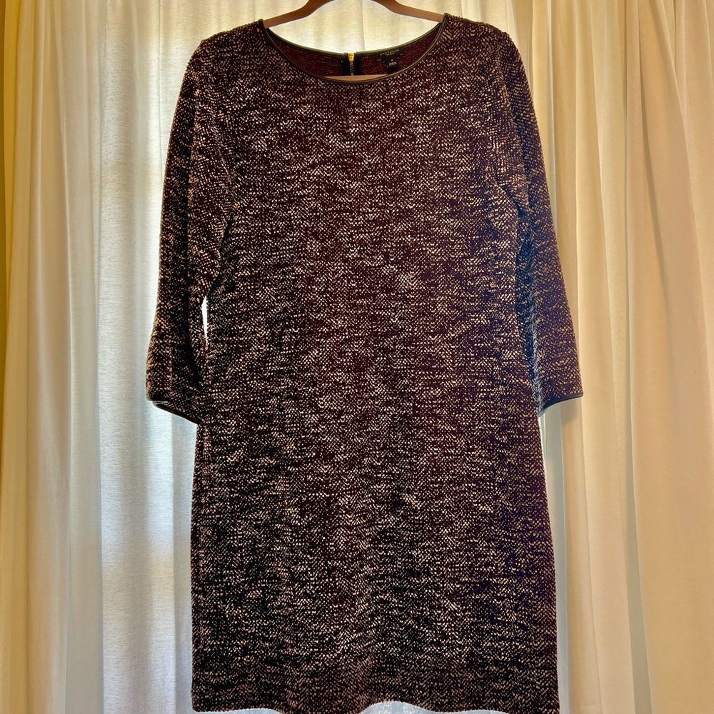 Ann Taylor Factory Burgundy Tweed Women's Dress- M
